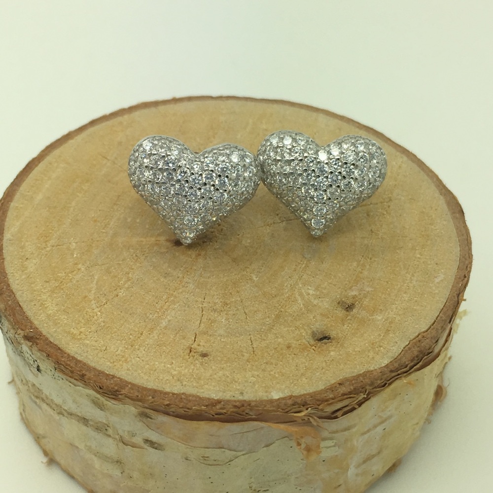 Cz earrings 13 mm by 11 mm